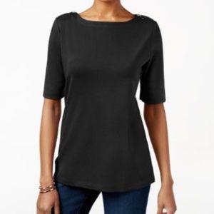 Karen Scott Petite Zipper-Detail Boat